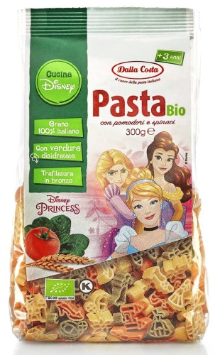 9858MAKARON (SEMOLINOWY TRÓJKOLOROWY) DISNEY PRINCESS BIO 300 g - DALLA COSTA-1