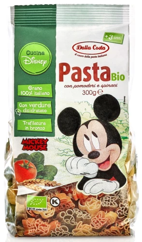 9859MAKARON (SEMOLINOWY TRÓJKOLOROWY) DISNEY MICKEY BIO 300 g - DALLA COSTA-1