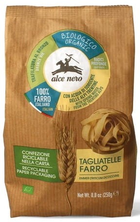 10437MAKARON (Z PŁASKURKI) GNIAZDA TAGLIATELLE BIO 250 g - ALCE NERO-1