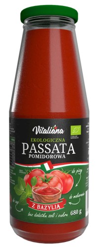 23332SOS POMIDOROWY PASSATA Z BAZYLIĄ BIO 680 g - VITALIANA-1