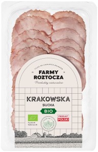 Kiełbasa krakowska sucha plastry bio 80 g - farmy roztocza (z półki)