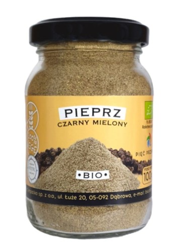 27003PIEPRZ CZARNY MIELONY BEZGLUTENOWY BIO 100 g - PIĘĆ PRZEMIAN-1