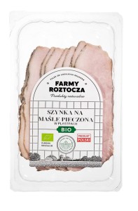 Szynka na maśle pieczona w plastrach bio 100 g - farmy rotocza (z półki)