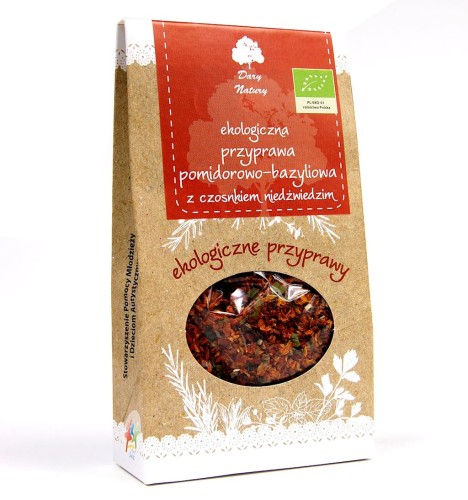 7513PRZYPRAWA POMIDOROWO - BAZYLIOWA Z CZOSNKIEM NIEDŹWIEDZIM BIO 40 g - DARY NATURY-1