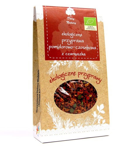 7514PRZYPRAWA POMIDOROWO - CZOSNKOWA Z CZARNUSZKĄ BIO 40 g - DARY NATURY-1