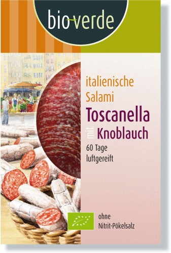 10611SALAMI TOSCANELLA Z CZOSNKIEM PLASTRY BIO 80 g - BIO VERDE-1