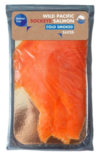 25494ŁOSOŚ PACYFICZNY DZIKI SOCKEYE PLASTRY WĘDZONE NA ZIMNO 80 g - BETTER FISH-1