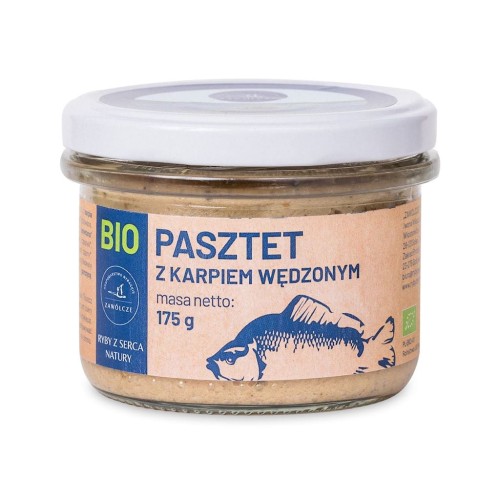 24821PASZTET Z KARPIEM WĘDZONYM BIO 175 g (SŁOIK) - RYBY Z SERCA NATURY-1