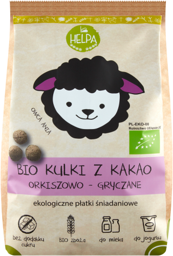 21158KULKI ORKISZOWO - GRYCZANE Z KAKAO BEZ DODATKU CUKRÓW BIO 160 g - HELPA-1