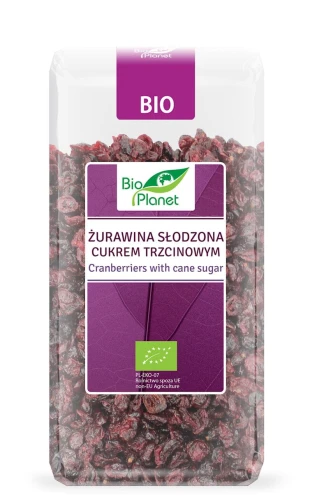 14622ŻURAWINA SŁODZONA CUKREM TRZCINOWYM BIO 400 g - BIO PLANET-1