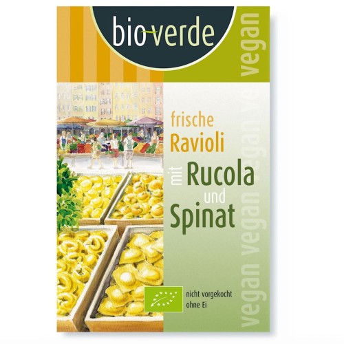 11852RAVIOLI ŚWIEŻE Z RUKOLĄ I SZPINAKIEM BIO 250 g - BIO VERDE-1