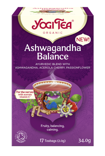 26150HERBATKA AJURWEDYJSKA RÓWNOWAGA Z ASHWAGANDHĄ (ASHWAGANDHA BALANCE) BIO (17 x 2 g) 34 g - YOGI TEA-1