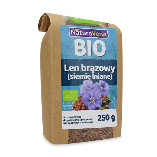 23449LEN BRĄZOWY BIO 250 g - NATURAVENA-1