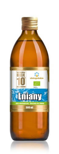 14044OLEJ LNIANY TŁOCZONY NA ZIMNO BIO 500 ml - ZŁOTO POLSKIE-1