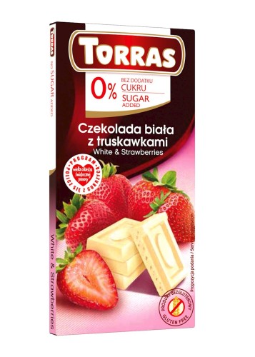 26686CZEKOLADA BIAŁA Z TRUSKAWKAMI BEZ DODATKU CUKRU BEZGLUTENOWA 75 g - TORRAS-1
