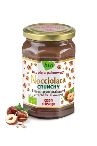 26754KREM Z ORZECHÓW LASKOWYCH I KAKAO CRUNCHY BEZGLUTENOWY BIO 250 g - RIGONI DI ASIAGO (NOCCIOLATA)-1