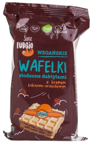 18396WAFLE Z KREMEM KAKAOWO - ORZECHOWYM SŁODZONE DAKTYLAMI BIO (4 x 30 g) 120 g - ME GUSTO (SUPER FUDGIO)-1