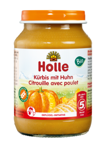24385DYNIA Z KURCZAKIEM BEZ DODATKU CUKRÓW BEZGLUTENOWE OD 5 MIESIĄCA BIO 190 g (SŁOIK) - HOLLE-1