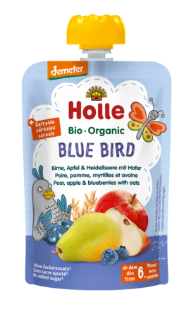 25074MUS W TUBCE NIEBIESKI PTAK (GRUSZKA - JABŁKO - JAGODA - OWIES) BEZ DODATKU CUKRÓW OD 6 MIESIĄCA DEMETER BIO 100 g - HOLLE-1