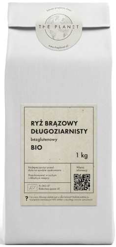 28548RYŻ BRĄZOWY DŁUGOZIARNISTY BEZGLUTENOWY BIO 1 kg - THE PLANET-1