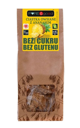 28308CIASTKA OWSIANE Z ANANASEM BEZ DODATKU CUKRU BEZGLUTENOWE 150 g - PURE&amp;GOOD-1