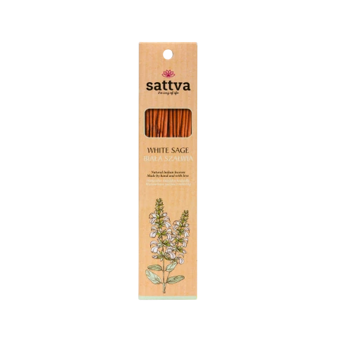 25280KADZIDŁO INDYJSKIE BIAŁA SZAŁWIA (15 szt.) 30 g - SATTVA (WELLNESS)-1