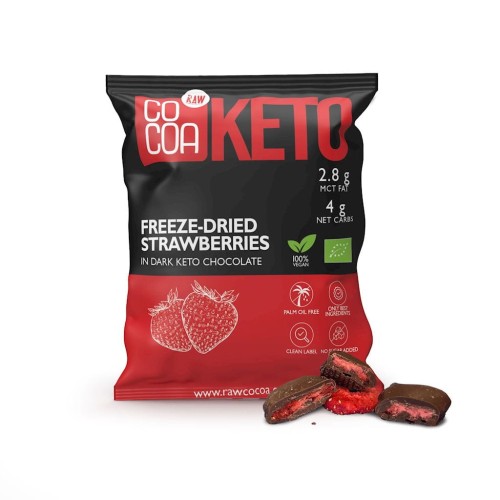 28779TRUSKAWKI W CZEKOLADZIE CIEMNEJ BEZ DODATKU CUKRU KETO BIO 40 g - COCOA-1
