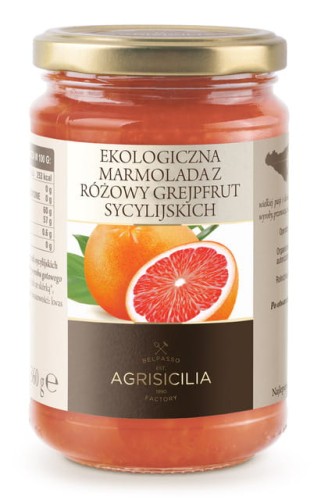 28452MARMOLADA Z RÓŻOWYCH GREJPFRUTÓW SYCYLIJSKICH BIO 360 g - AGRISICILIA-1