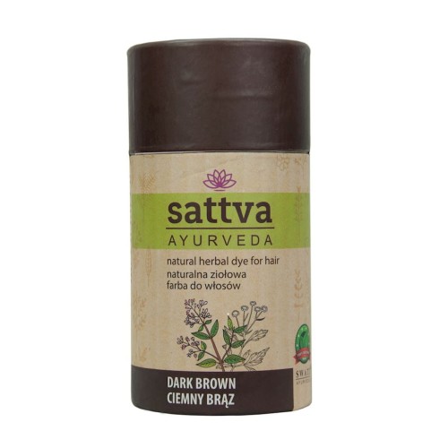 19540HENNA CIEMNY BRĄZ ECO 150 g - SATTVA (AYURVEDA)-1