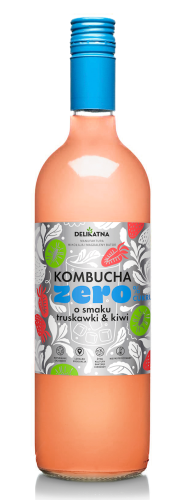 29216KOMBUCHA O SMAKU TRUSKAWKI I KIWI ZERO % CUKRU 700 ml - DELIKATNA (ZAKWASOWNIA)-1