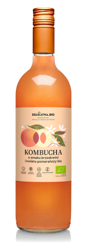 28027KOMBUCHA O SMAKU BRZOSKWINI I KWIATU POMARAŃCZY BIO 750 ml - DELIKATNA (ZAKWASOWNIA)-1