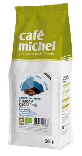 15323KAWA ZIARNISTA BEZKOFEINOWA ARABICA 100 % ETIOPIA FAIR TRADE BIO 500 g - CAFE MICHEL-1