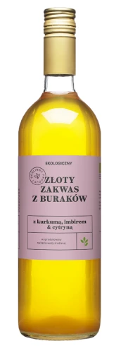 15312ZAKWAS ZŁOTY Z BURAKÓW Z KURKUMĄ, IMBIREM I CYTRYNĄ BIO 700 ml - DELIKATNA (ZAKWASOWNIA)-1