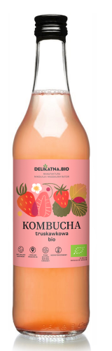 15272KOMBUCHA TRUSKAWKOWA BIO 500 ml - DELIKATNA (ZAKWASOWNIA)-1