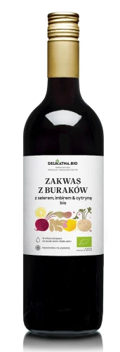 14326ZAKWAS Z BURAKÓW Z SELEREM, IMBIREM I CYTRYNĄ  BIO 700 ml - DELIKATNA (ZAKWASOWNIA)-1