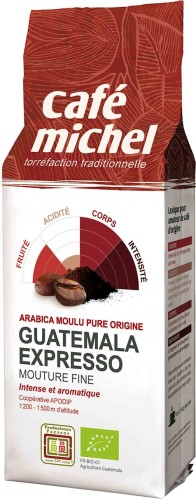 9977KAWA MIELONA ARABICA 100 % ESPRESSO GWATEMALA FAIR TRADE BIO 250 g - CAFE MICHEL-1
