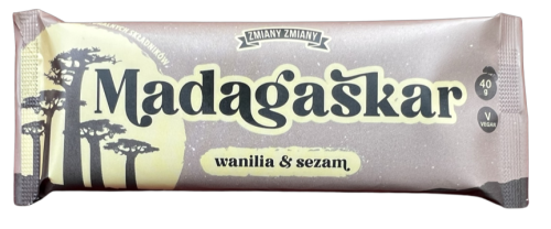 29434BATON BAKALIOWY O SMAKU CHAŁWY "MADAGASKAR"  BEZGLUTENOWY 40 g - ZMIANY ZMIANY-1