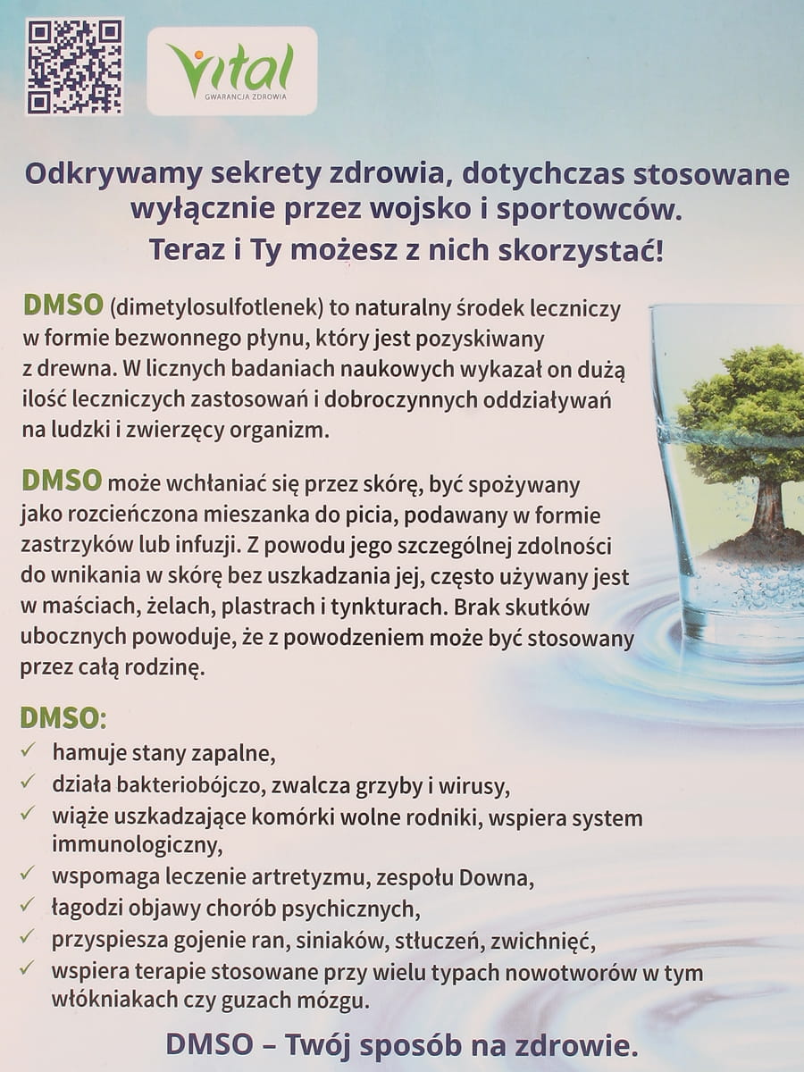 Kup teraz! DMSO - naturalny środek przeciwzapalny i przeciwbólowy - dr